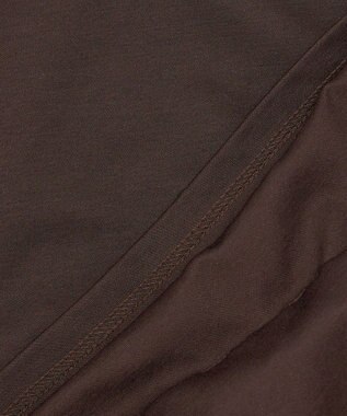 23区 L 【R(アール)】クロスフリルジャージー ランダムフリル Tシャツ ダークブラウン系