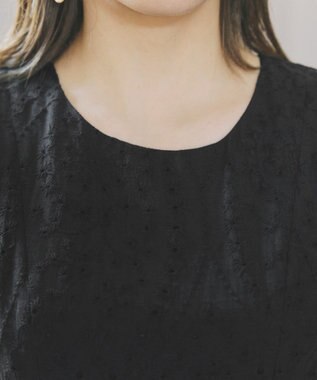 Tiaclasse 【洗える】パンチングレーススカラップワンピース ブラック