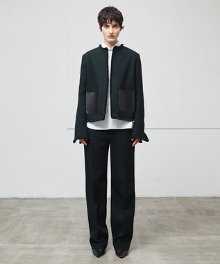 BEIGE， MILLAM / フェイクレザーパッチワイドパンツ F Green