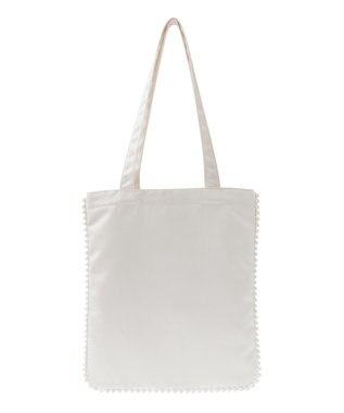 Maison de FLEUR サテンパールブレードトートバッグ Ivory