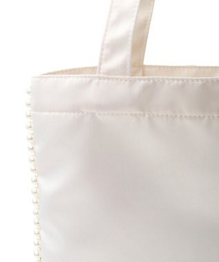 Maison de FLEUR サテンパールブレードトートバッグ Ivory