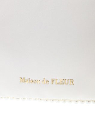 Maison de FLEUR サテンパールブレードトートバッグ Ivory