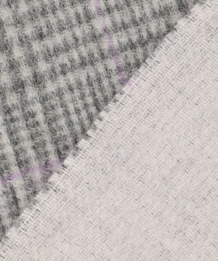 自由区 ウールカシミヤリバーシブル ストール ライトグレー系