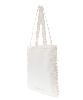 Maison de FLEUR サテンパールブレードトートバッグ Ivory