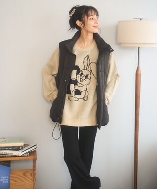 WEGO 【新色追加/ユニセックス着用ITEM/SMLサイズ展開】ジャガードグラフィックプルオーバー（LS） 柄4