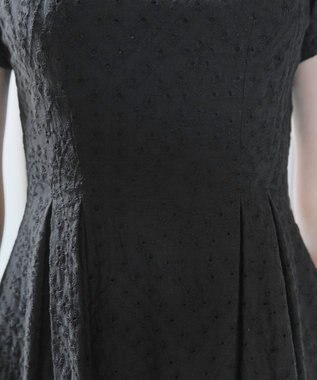 Tiaclasse 【洗える】パンチングレーススカラップワンピース ブラック