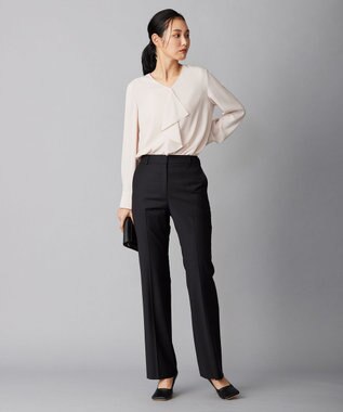 ICB 【洗える】BackSatinAmunzen フリルブラウス ピンク系