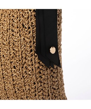 UNBILLION カシュカシュ cachecache / 下がりグログラン柄編みトートバッグ ブラック