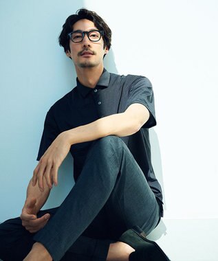 GOTAIRIKU ロングセラー【洗える/折り目加工/シワになりにくい/ウエストアジャスター】ウォッシャブル サマーウール100％パンツ_限定色(ノータック)25年モデル 新色/グレー×細チェック