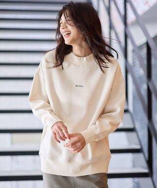 ANY 【洗濯機可】裏起毛スウェットハイネックプルオーバー エクリュ