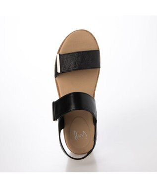 ing <ing>ダブルベルトウエッジサンダル ブラック