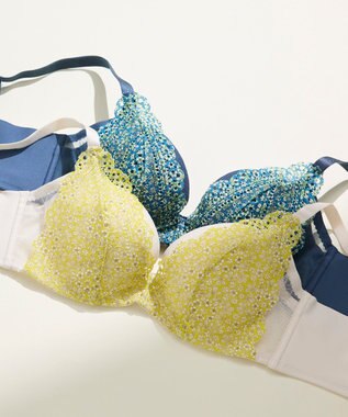 une nana cool さあわたし レース 脇高ブラジャー MADE WITH LIBERTY FABRIC ライトベージュ