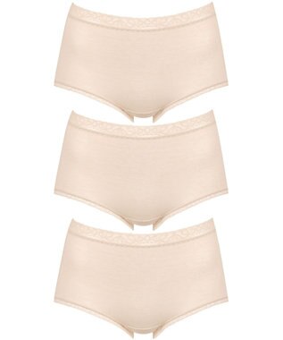 Wing ショーツ 【3枚セット】 綿混(身生地部) ここちよいフィット感 やさしい肌あたり 【デイリーフィットやわらかコットン】 はきこみ丈ふかめ EC3330 ウイング／ワコール