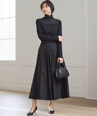 23区 L 【洗える】チュールフライス シアーハイネック カットソー ブラック系