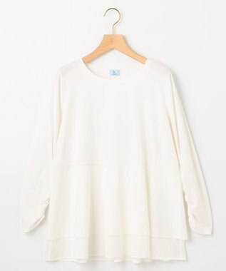 組曲 S シャツコンビティアード ロングＴシャツ アイボリー系