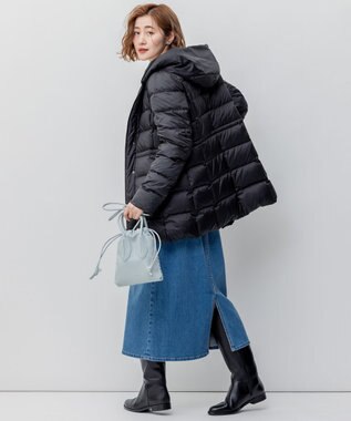 23区 【VERY掲載/新色追加】シレータフタ ミドル丈 ダウンコート ブラック系