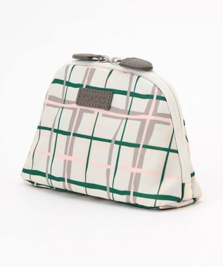 Y'SACCS 総柄プリントハーフムーンポーチ グレージュ