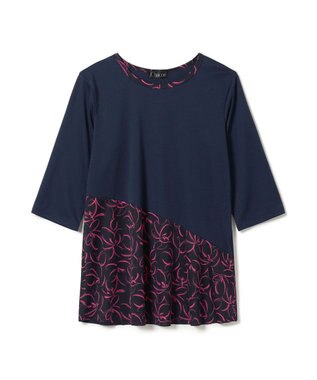 Chacott プリントコンビTシャツ ネイビー