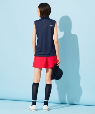 23区GOLF 【WOMEN】【接触冷感・UVケア・吸水速乾】ノースリーブ ポロシャツ ネイビー系