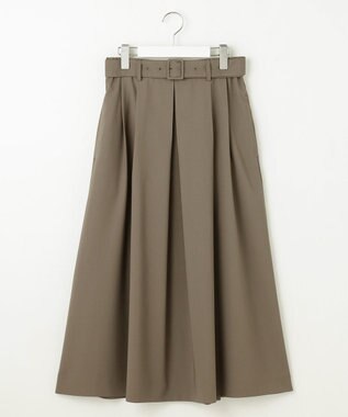 自由区 【洗える】ストレッチライトツイル スカート カーキ