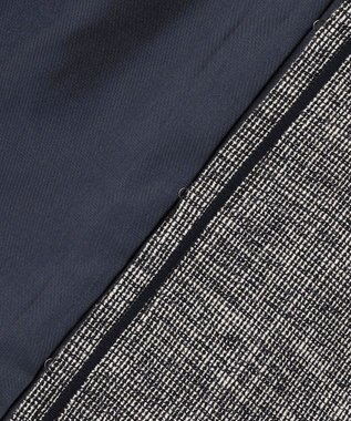 ANY SIS L ライトストレッチ ツイード ジャケット ネイビーシャンブレー