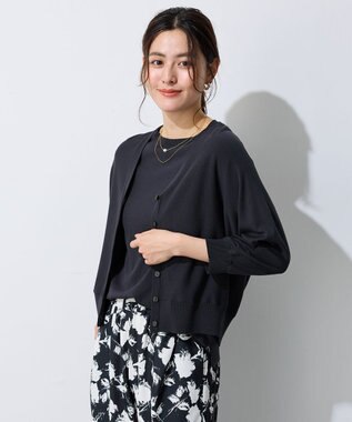 ANY L 【接触冷感/UVカット/抗菌防臭/手洗い可/アンチピリング】ファンクションカーディガン チャコール