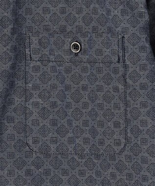 JOSEPH ABBOUD 【オーガニックコットン】ダンガリープリント シャツ ネイビー系5