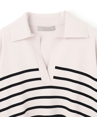 UNFILO マイビューティ スキッパーニット アイボリー×ブラック