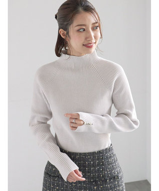 Te chichi モールリブスタンドネックニット