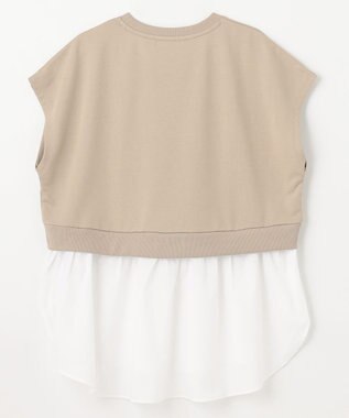 ANY L 裏毛レイヤード風トップス ベージュ