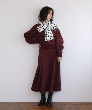 Green Parks ・ＥＬＥＮＣＡＲＥ　ＤＵＥ　スエードポンチフレアスカー Bordeaux