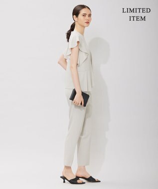 ICB 【WEB限定・洗える】BackSatinGeorgette ラッフルブラウス ベージュ系