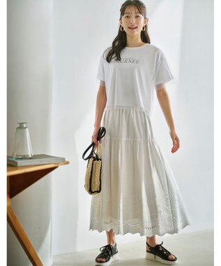 ANY SIS 【洗える】スカラヘムティアード スカート オフ