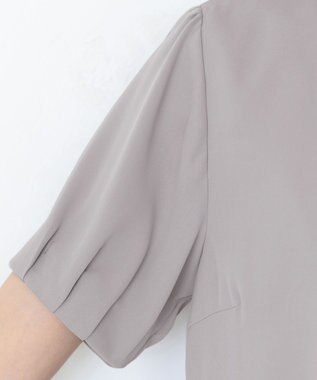 Tiaclasse 【洗える】大人上品なタックパフスリーブボレロ グレー