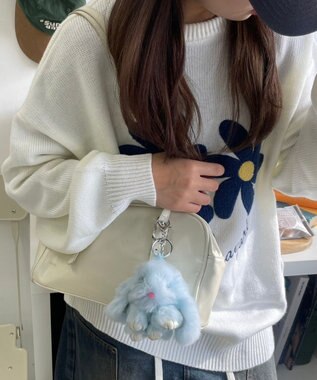 WEGO もふもふうさぎぬいぐるみキーホルダー サックス