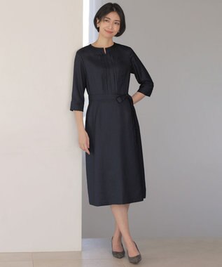 J.PRESS LADIES L 【定番人気・セットアップ対応】OXIJEWEL ストレッチ ワンピース ネイビー系