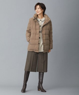 J.PRESS LADIES ブラッシュドマルチポリ ショート ダウンコート ブラウン系