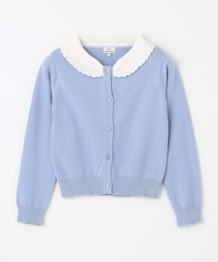 組曲 KIDS 【110-140㎝】リボンカラー カーディガン サックスブルー系