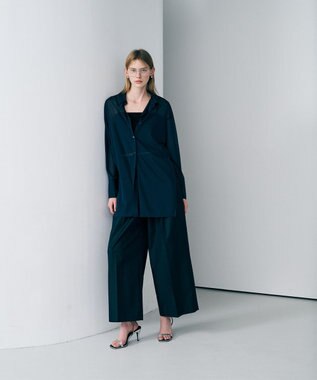 uncrave トリコットシフォン ロングシャツ ネイビー