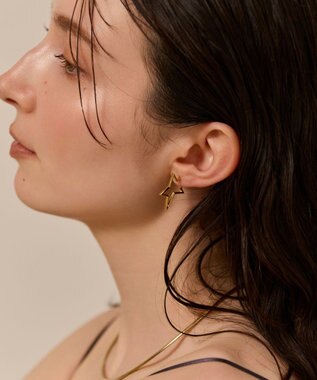 Phoebe 〈金属アレルギー対応〉スターフープピアス　ゴールド/ニッケルフリー ゴールド