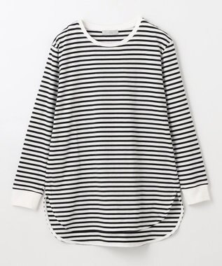 ANY リブポイントテールＴシャツ オフ×ブラック