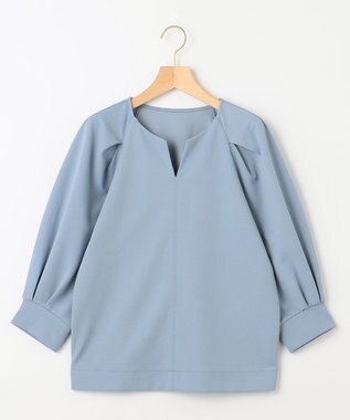 組曲 タックスリーブカルゼ カットソー サックスブルー系