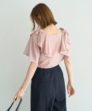 YECCA VECCA リボンスリーブブラウス Pink