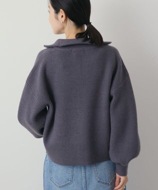 AMERICAN HOLIC ZIPハイネックカーディガン Charcoal Gray