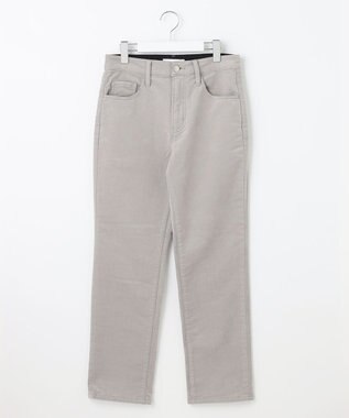 自由区 【洗える】リブレスコール ストレートパンツ ライトグレー系