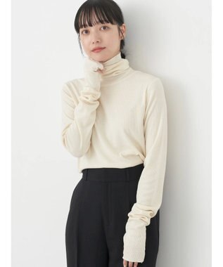 earth music&ecology ＴＲウールブレンドタートルネックプルオーバー Ivory