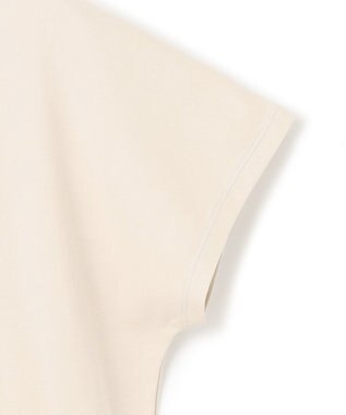 UNFILO BEAUTY FORM ロゴ刺繍フレンチスリーブTシャツ グレージュ[背面ロゴ]