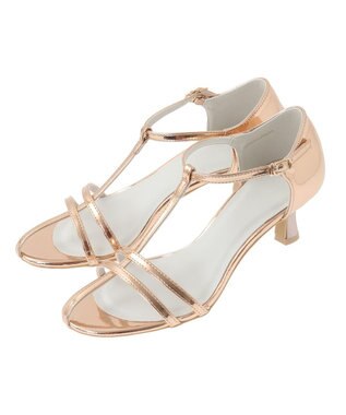 AMERICAN HOLIC ナロークロスストラップサンダル Pink Gold