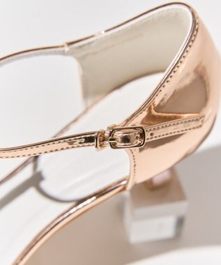 AMERICAN HOLIC ナロークロスストラップサンダル Pink Gold