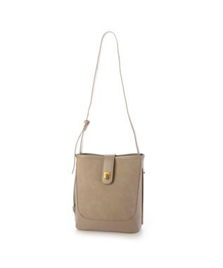 UNBILLION カシュカシュ cachecache / スエード調×スムースおこし金具ショルダーバッグ ベージュ